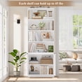thumbnail image 5 of Hiphuta 73" Tall 6-Tier Bookcase with Cabinet, 26" Wide Minimalist Single Row Book shelf with 2 Doors and 4 Open Shelves, for Office Living Room, White, 5 of 8