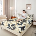 thumbnail image 4 of Castle Fairy Flying Butterflies Full Size Sheets for Teens,Vintage Tree Leaves Bed Sheets, 4 of 7