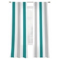 thumbnail image 6 of Teal Grey Striped Sheer Curtains for Living Room Bedroom Geometric Vertical Stripes Minimalist Sheer Curtains 84 Inch Long 2 Panels Set Light Filtering Curtain Window Treatments Drapes, 6 of 6