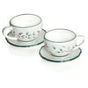 Pfaltzgraff Winterberry Ceramic Cups and Saucers, Set of 2