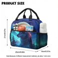 thumbnail image 5 of Kuiaobaty Wolf Galaxy Print Backpack and Lunch Bag Set for Teens Large Capacity Backpack Pencil and Bottle Sleeve with Strap Roomy Casual School Bag with Lunch Box for School, 5 of 7