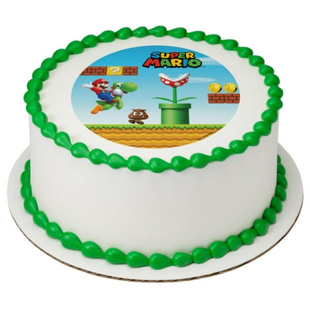 Super Mario Mushroom Kingdom Edible Cake Topper Image Party 1