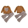 thumbnail image 3 of URMAGIC Toddler Girl Leopard Print Pullover and Pants Set Sweatshirt Pullover Pants 2PCS Tracksuit Fall Winter Clothes Set, 3 of 9