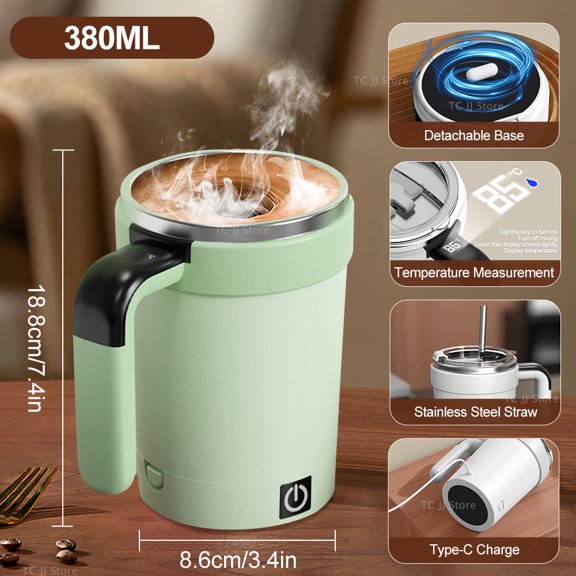 Li Xianchai  Automatic Stirring Cup Rechargeable Electric Stirring Mugs Magnetic Mixer Stainless Steel Coffee Mug Rotating Magnetic Tumbler