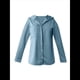 thumbnail image 1 of Sudadera Holgada de Larga para Mujer, Informal, con Botones y Capucha, con Bolsillo. Azul S, 1 of 7