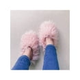 thumbnail image 5 of Ferndule Mens Womens Warm Shoes Fluffy Slipper Socks Plush Lined Booties Slippers Comfort Memory Foam House Shoe Unisex Slip On Lightweight Pink 5-5.5, 5 of 5