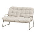 thumbnail image 4 of HOQBN 2-Seat Outdoor Patio Loveseat, All-Weather PE Rattan Wicker Chair with Soft Cushions & Metal Frame for Porch, Balcony, Garden, 4 of 7