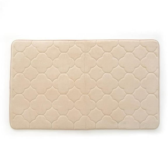 Stephan Roberts Home 40N-EM4V15-12 24 x 40 in. Embroidered Memory Foam Bath Mat - Tapioca
