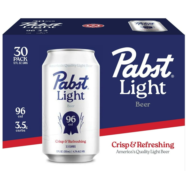 Pabst Light Beer, 30 Pack, 12 fl oz Aluminum Cans, 4.7% ABV, Domestic Lager, Milwaukee, WI
