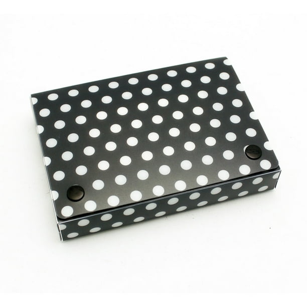 BW DOTS INDEX CARD BOXES 4X6IN DECORATED POLY