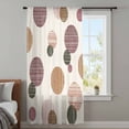 thumbnail image 3 of Abstract Geometric Sheer Curtains 63 Inches Long, Farmhouse Vintage Polka Dot Red Brown Light Filering Curtains, Breathable Simi Curtain Privacy Drapes for Living Room Bedroom Window Treatment, 3 of 9