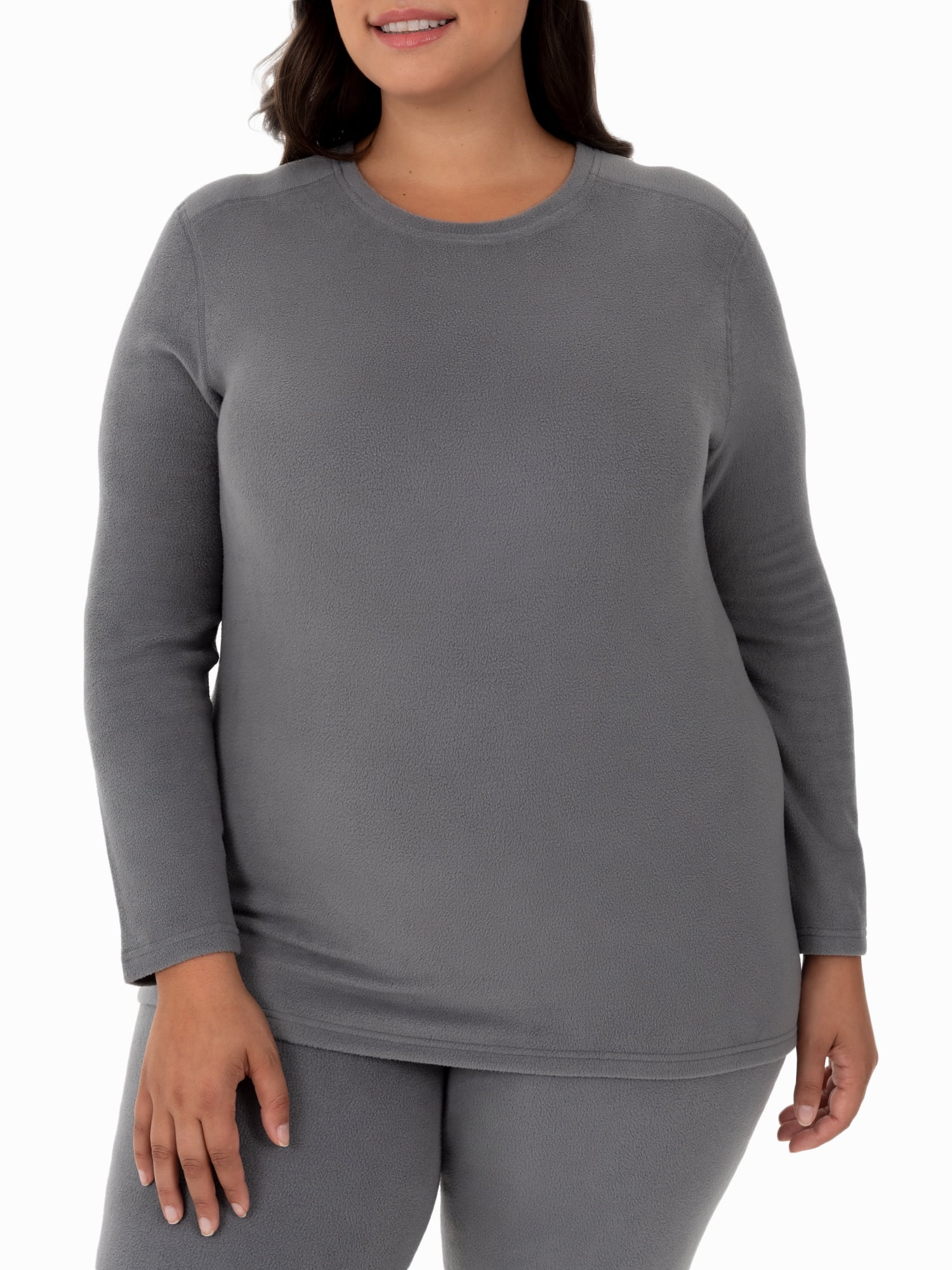 Fruit of the Loom Women's & Women's Plus Stretch Fleece Thermal Top and Bottom Set