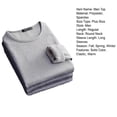 thumbnail image 7 of comerut Men Fall Winter Base Top Round Neck Long Sleeve Solid Color Plus Size Soft Plush Elastic Pullover Warm Bottoming T-shirt, 7 of 7