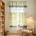 thumbnail image 5 of 3pcs Kitchen Curtain Set with Valance and 2 Tier Panels, Light Filtering Thermal Cafe Curtains for Small Window, Basement, Bathroom, Laundry Room and Dining Area Decor, Navy, 5 of 9