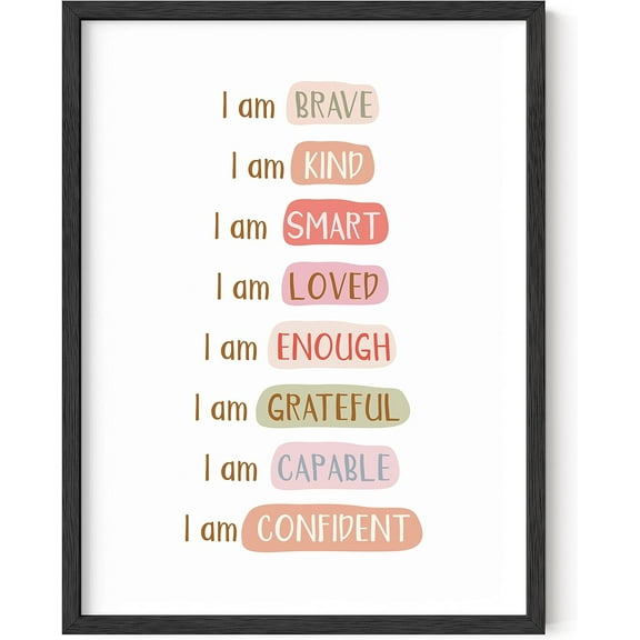 Inspirational Quotes Wall Art - Motivational Posters for Classroom, Mindfulness Gifts, Self Love Affirmations, Stay Positive, Self Motivation, Insecure (Unframed)