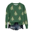 thumbnail image 4 of Lorytime Crew Neck Sweatshirts Women Christmas Tree Print Shirt Long Sleeve Pullover Drop Shoulder Tops for Holiday, 4 of 7