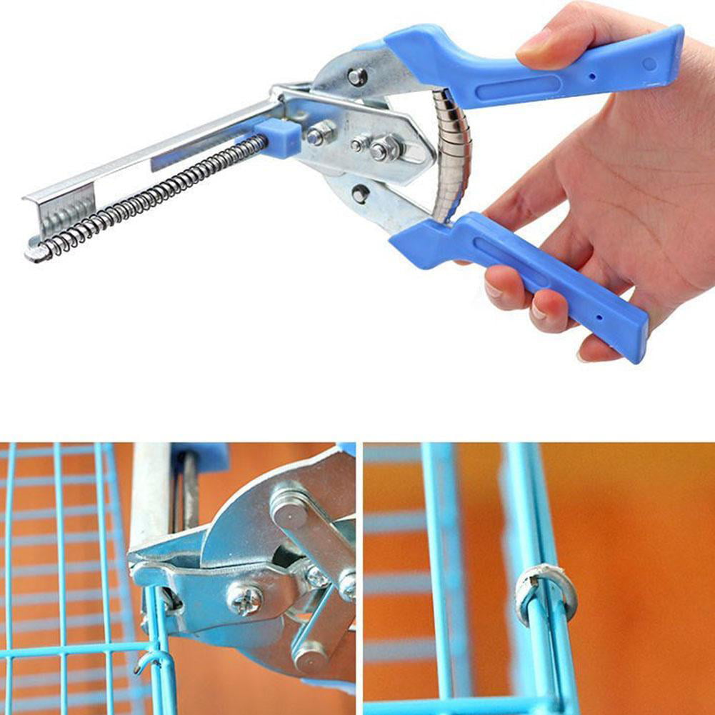 1Pcs Hog Ring Plier Tool & 600Pcs M Clips Staples Chicken Mesh Cage Wire Fencing 