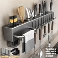 thumbnail image 2 of Organizador de Cocina de Acero al Carbono Resistente, para Montar en la Pared, sin Taladro, Portacuchillos para Cuchillos, Utensilios y Tablas de Cortar, Ahorro de Espacio, 2 of 6