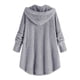 thumbnail image 2 of ICHUANYI Clearance Women Plus Size Button Plush Tops Hooded Loose Cardigan Wool Coat Winter Jacket(Gray, XL) ICHUANYI WER2023080709211, 2 of 6