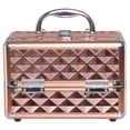 thumbnail image 1 of Patiojoy Cosmetics Case Makeup Box Organizer w/ Extendable Trays & Mirror Gold, 1 of 9