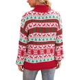 thumbnail image 5 of Asklazy Women's Turtleneck Oversized Sweaters Batwing Long Sleeve Pullover Loose Chunky Knit Jumper,Red Green Christmas Trees, 5 of 13
