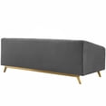 thumbnail image 4 of Modern Contemporary Urban Design Living Room Lounge Club Lobby Tufted Loveseat Sofa, Velvet Fabric Metal Steel, Grey Gray, 4 of 5