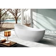 thumbnail image 3 of Kingston Brass VTRS723432SA 70" Acrylic Oval Single Slipper Freestanding Tub with Drain, Glossy White, 3 of 9