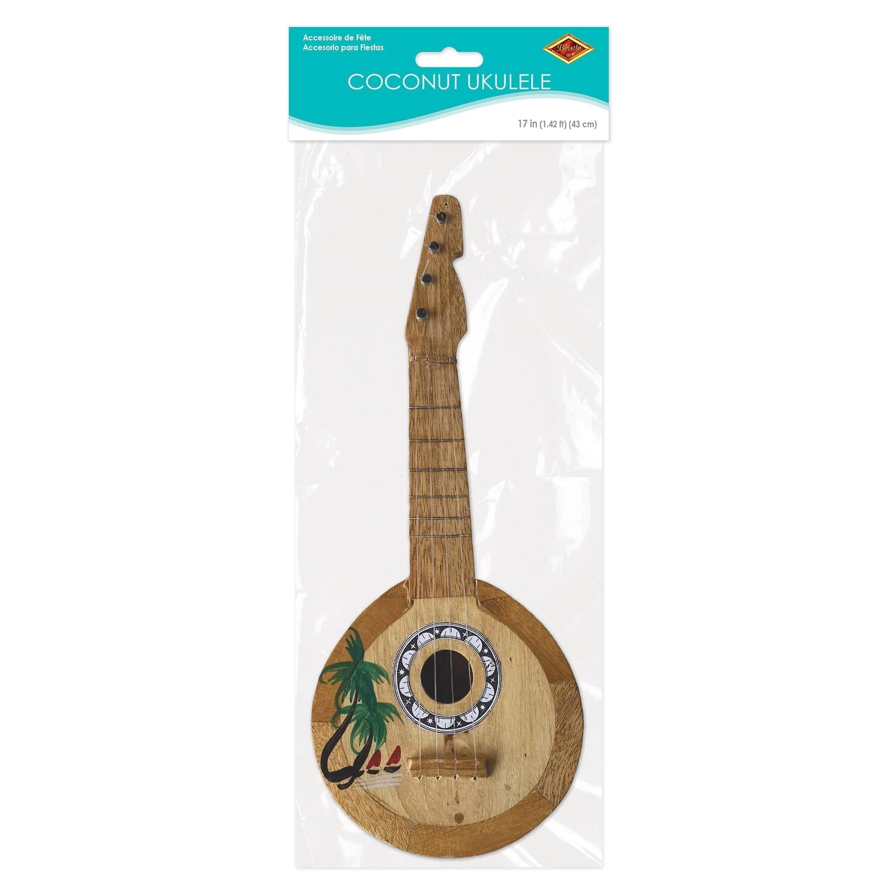 6 Pack Bulk Luau Party Coconut Ukulele