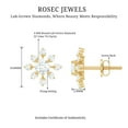 thumbnail image 4 of Rosec Jewels Lab Created Diamond Snowflake Earrings with Screw Back (Ef-Vs Grade) - Minimalist Earrings Ready to Gift for Christmas, 10K Yellow Gold, 4 of 7