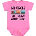 thumbnail image 3 of Inktastic My Uncle Still Plays with Trains Boys or Girls Baby Bodysuit, 3 of 5