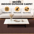 thumbnail image 3 of SUNDEER Indoor Outdoor Carpet 5x25 ft Dark Brown Marine Carpet with Waterproof TPE Backing Area Rugs, 3 of 9