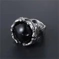 thumbnail image 3 of HIJONES Men's Women's Stainless Steel Ring with Black Stones Size 11, 3 of 4