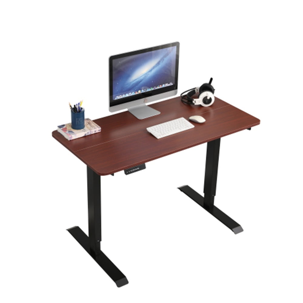 Kepooman Height-adjustable Standing Desk for Home Office, Brown Kepooman Height-adjustable Standing Desk for Home Office, Brown