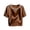 Z39Brown, variant on Women's Pearl Collar Satin Blouse Short Sleeve Shiny Silk Top for Formal and Casual Occasions Brown S