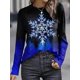 thumbnail image 1 of Camiseta para mujer, sudadera navideña de Papá Noel feo, cuadros de leopardo, estampado de copa de vino, manga larga, fiesta, Navidad, ajuste Regular, pintura, 1 of 4