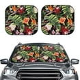 thumbnail image 2 of Haiem Watercolor Tropical Flowers Windshield Sun Shade: Universal Foldable 2-Piece Car Front Window Sunshade - Blocks Uv Rays, And Reduces Heat,Essential Car Accessory Large, 2 of 7