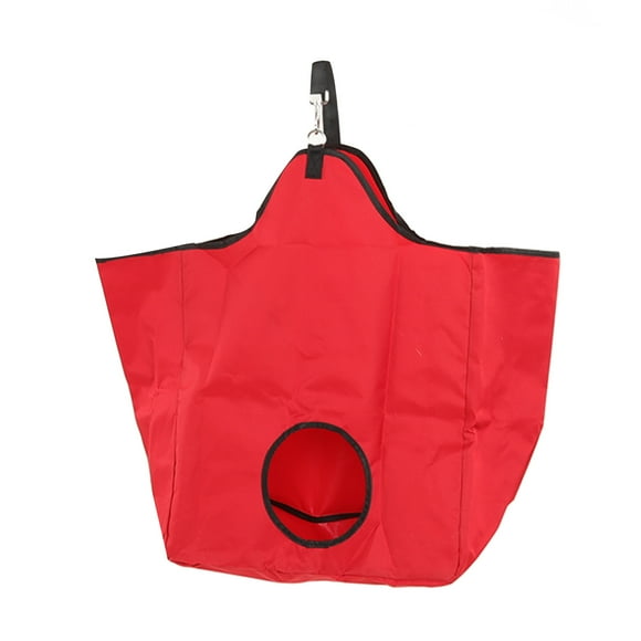 Sac à Foin pour Cheval - Sac de Stockage de Foin d'alimentation Portable Tissu Oxford l'extérieur, Sac à Foin à Alimentation Lente avec Anneaux Métal Nourrir Chevaux, Noir/Bleu/Violet/Rouge(Rouge)