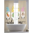 thumbnail image 5 of Gnomes Easter Sheer Curtains 96 Inch Length 2 Panels Set Window Treatments, Vintage Bunny Eggs Retro Art Rustic Rod Pocket Semi Curtains for Living Room/Bedroom/Kitchen Décor, 104"W x 96"L, 5 of 7