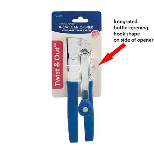 Winco 8-3/4" Portable Can Opener with Crank Handle, Chrome Plated