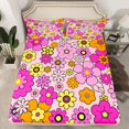 thumbnail image 2 of Homewish Colorful Flower Dasiy Twin Sheet Sets,Kawaii Floral Twin Fitted Sheet,Pink Yellow Flat Sheet For Girls Teens,Ultra Soft Home Decor,3pcs, 2 of 7