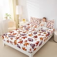thumbnail image 4 of Manfei Rugby Ball Sport Full Size Sheets,Hello Fall Bed Sheets,Orange Autumn Maples Sheet Sets For Teens,Luxury Bedroom Decor,4pcs, 4 of 7