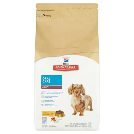 Hill's Science Diet Adult Oral Care Chicken Rice & Barley Recipe Dry Dog Food, 4 lb. bag