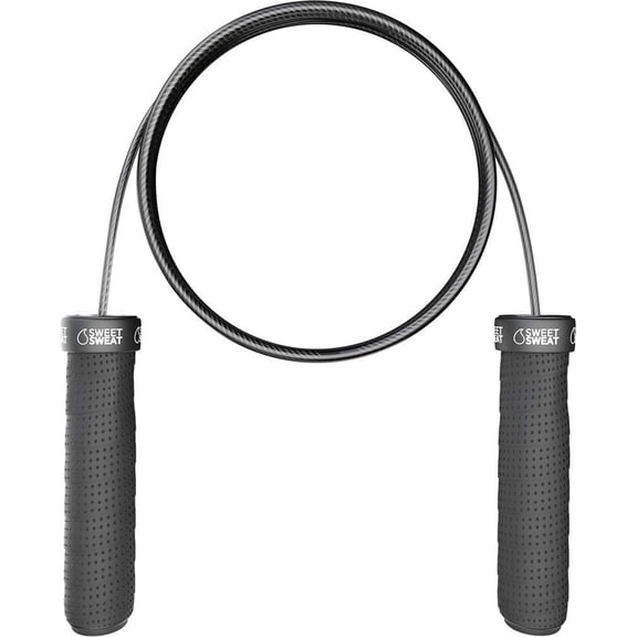 Sweat Performance Jump Rope ~ 10ft Adjustable Length Rope for Fitness and Speed Training ~ Includes Mesh Cary Bag & Bonus Rope (Jump Rope)