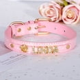 thumbnail image 2 of Pet Artist Personalized Dog Collar Bling Leather Custom Pet Name ID with Rhinestone Charms, 2 of 12