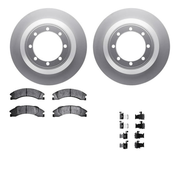 Dynamic Friction Company Rear Geospec Brake Rotors with Heavy Duty Brake Pads includes Hardware 4212-99204