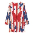 thumbnail image 3 of America Flag Butterfly Loose Dress Evening Dress Summer Dresses for Women Luxury Dress Long Sleeved Dress, 3 of 4