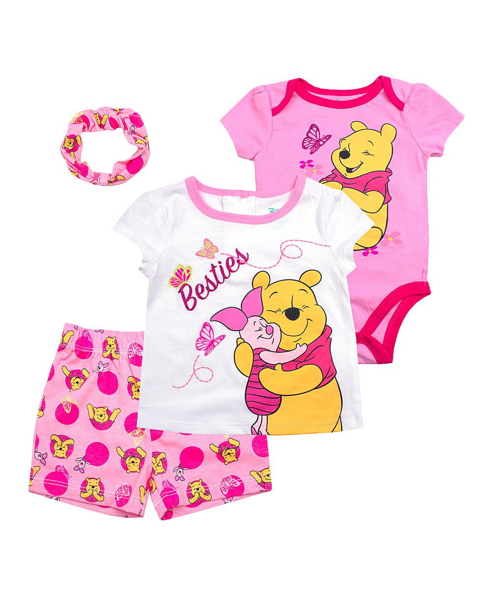 Disney Winnie The Pooh Short Romper One Piece Baby Girls Size 3 6 Months NWT 