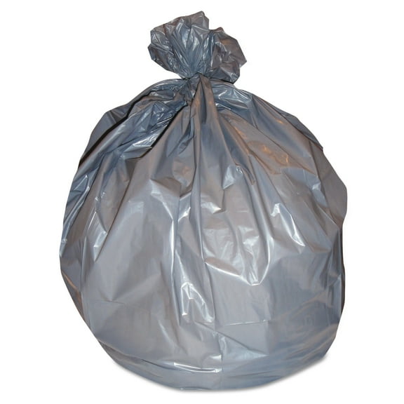 Linear Low-Density Can Liners 45 gal, 1.7 mil, 39" x 46", Silver, 50/Carton
