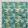 thumbnail image 4 of oneOone Polyester Spandex Dusty Teal Green Fabric Florals Fabric For Sewing Printed Craft Fabric By The Yard 56 Inch Wide, 4 of 6