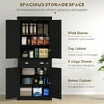 thumbnail image 4 of HOMCOM Kitchen Storage Cabinet, Tall Pantry with Drawer Black Wood Grain, 4 of 10